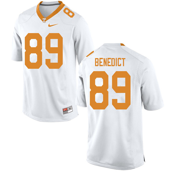 Men #89 Brandon Benedict Tennessee Volunteers College Football Jerseys Sale-White